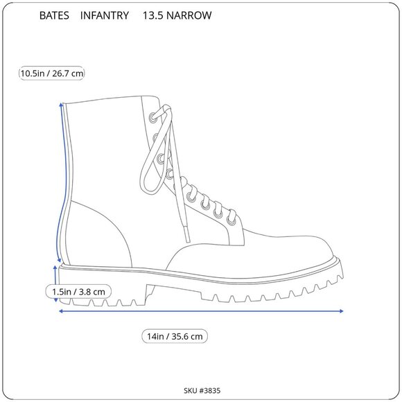 Bates GORE-TEX Infantry Combat Boots Size 13.5 NARROW Vibrant Sole‎  NEW VINTAGE main image 5